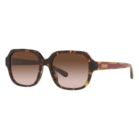 New COACH C7989 Havana Rectangle HC8335U 512013 Sunglasses Women - Picture 1 of 4